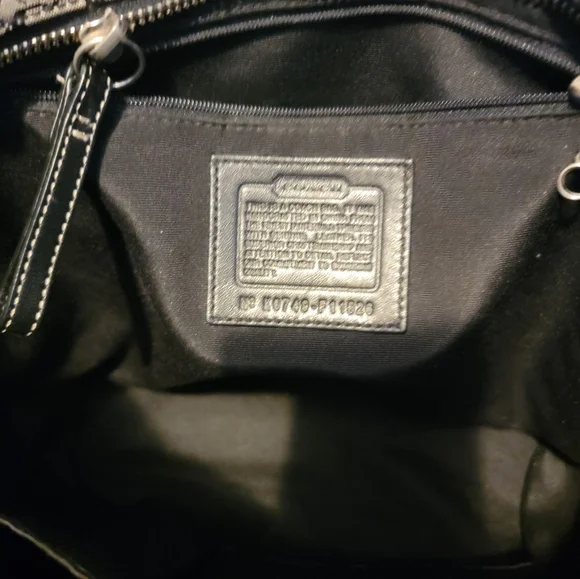 Coach Signature Gray Black Jacquard Leather Satchel F11526 - Picture 15 of 15